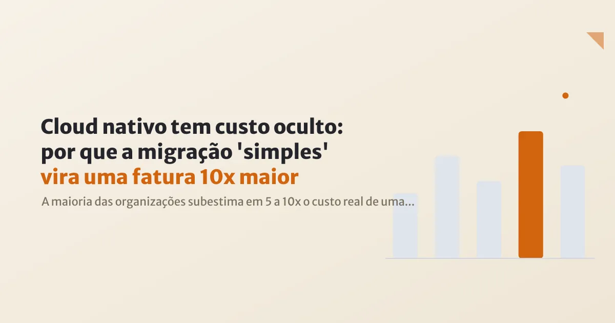 Fatura de nuvem impressa sendo segurada por mãos, com gráfico de crescimento exponencial ao fundo